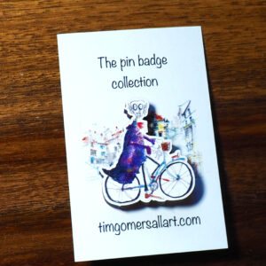 Nosferatu rides his bike - Wooden Pin Badge