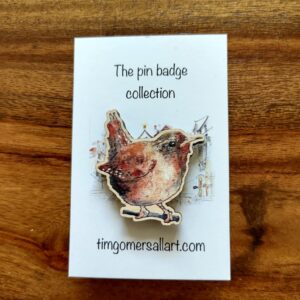 Wren - Wooden Pin Badge